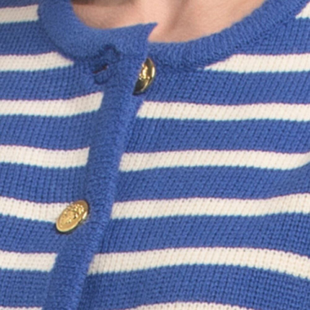 ENGLISH FACTORY Knit Striped Sweater Cardigan - Picture 3 of 3